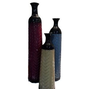 Nesting Metal Vases 3 Piece